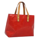LOUIS VUITTON Monogram Vernis Reade PM Hand Bag Red Rouge M91088 LV Auth 121758-1