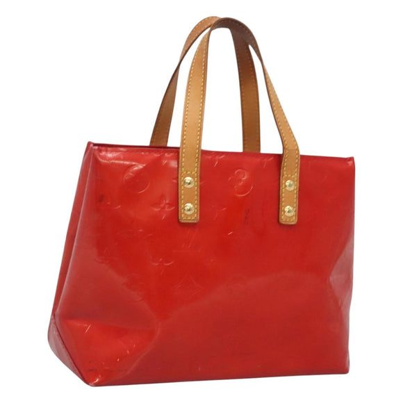 LOUIS VUITTON Monogram Vernis Reade PM Hand Bag Red Rouge M91088 LV Auth 121758