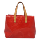 LOUIS VUITTON Monogram Vernis Reade PM Hand Bag Red Rouge M91088 LV Auth 121758-13
