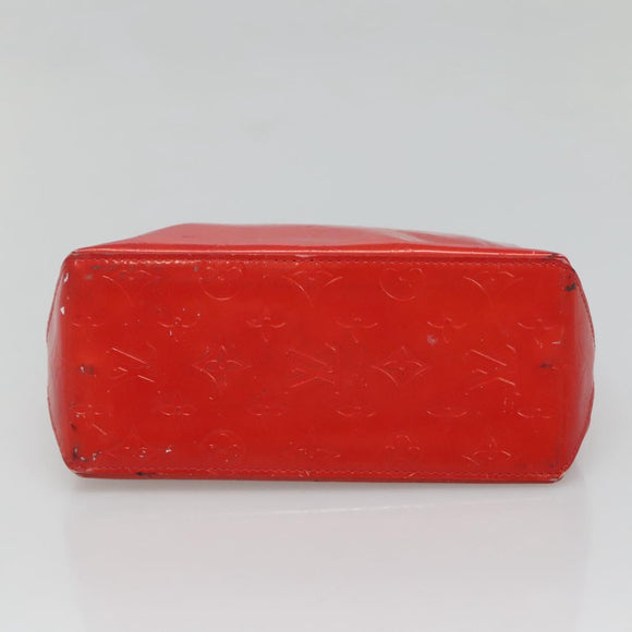LOUIS VUITTON Monogram Vernis Reade PM Hand Bag Red Rouge M91088 LV Auth 121758