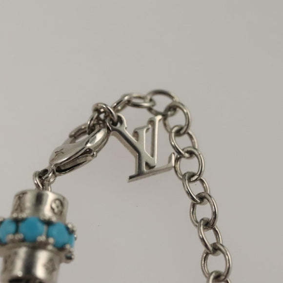 LOUIS VUITTON LV Flower Rope Pendant Necklace Silver tone M02062 LV Auth 121761