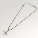 LOUIS VUITTON LV Flower Rope Pendant Necklace Silver tone M02062 LV Auth 121761-13
