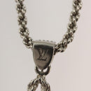 LOUIS VUITTON LV Flower Rope Pendant Necklace Silver tone M02062 LV Auth 121761-15