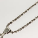 LOUIS VUITTON LV Flower Rope Pendant Necklace Silver tone M02062 LV Auth 121761-16