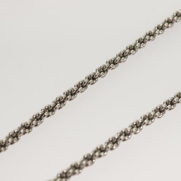 LOUIS VUITTON LV Flower Rope Pendant Necklace Silver tone M02062 LV Auth 121761