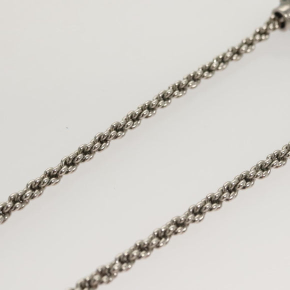 LOUIS VUITTON LV Flower Rope Pendant Necklace Silver tone M02062 LV Auth 121761