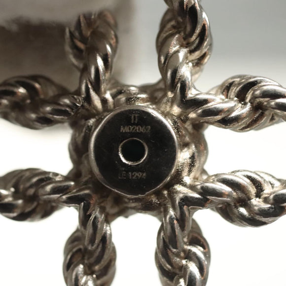 LOUIS VUITTON LV Flower Rope Pendant Necklace Silver tone M02062 LV Auth 121761