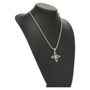 LOUIS VUITTON LV Flower Rope Pendant Necklace Silver tone M02062 LV Auth 121761-1