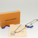 LOUIS VUITTON LV Flower Rope Pendant Necklace Silver tone M02062 LV Auth 121761-12