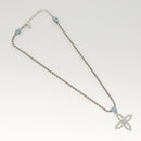 LOUIS VUITTON LV Flower Rope Pendant Necklace Silver tone M02062 LV Auth 121761-2