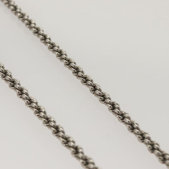 LOUIS VUITTON LV Flower Rope Pendant Necklace Silver tone M02062 LV Auth 121761