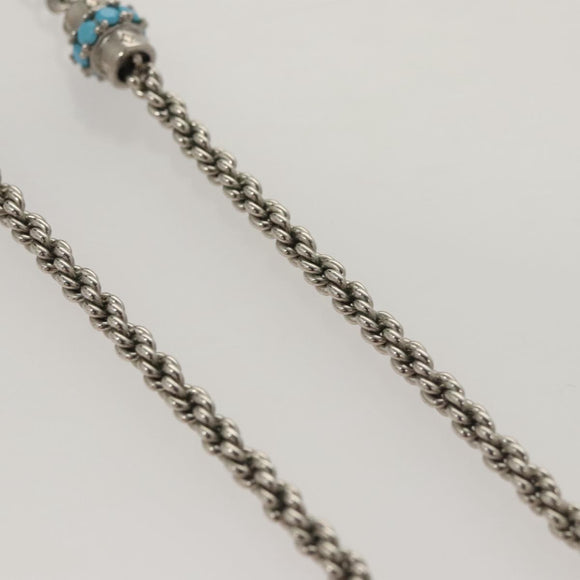 LOUIS VUITTON LV Flower Rope Pendant Necklace Silver tone M02062 LV Auth 121761