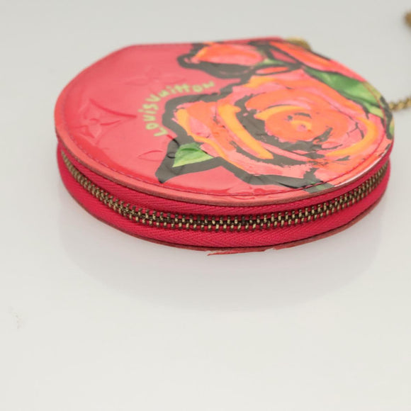 LOUIS VUITTON Vernis Rose Porte Monnaie Chapeau Coin Purse M93690 Auth 121766