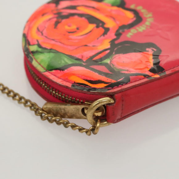 LOUIS VUITTON Vernis Rose Porte Monnaie Chapeau Coin Purse M93690 Auth 121766