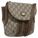 GUCCI GG Plus Supreme Shoulder Bag PVC Beige Gold Auth 121799-1