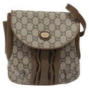 GUCCI GG Plus Supreme Shoulder Bag PVC Beige Gold Auth 121799-13