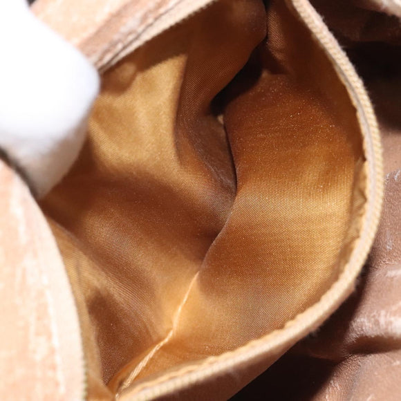 GUCCI GG Plus Supreme Shoulder Bag PVC Beige Gold Auth 121799