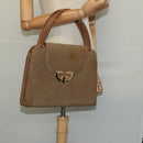 GUCCI Micro GG Canvas Hand Bag Beige Gold Auth 121803-22