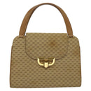 GUCCI Micro GG Canvas Hand Bag Beige Gold Auth 121803-13