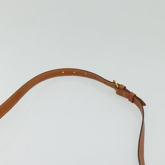 CELINE Macadam Canvas Hand Bag PVC Leather 2way Brown Gold Auth 121807