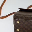 CELINE Macadam Canvas Hand Bag PVC Leather 2way Brown Gold Auth 121807-15