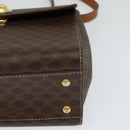 CELINE Macadam Canvas Hand Bag PVC Leather 2way Brown Gold Auth 121807-16