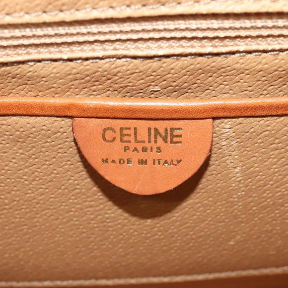 CELINE Macadam Canvas Hand Bag PVC Leather 2way Brown Gold Auth 121807