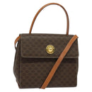 CELINE Macadam Canvas Hand Bag PVC Leather 2way Brown Gold Auth 121807-1