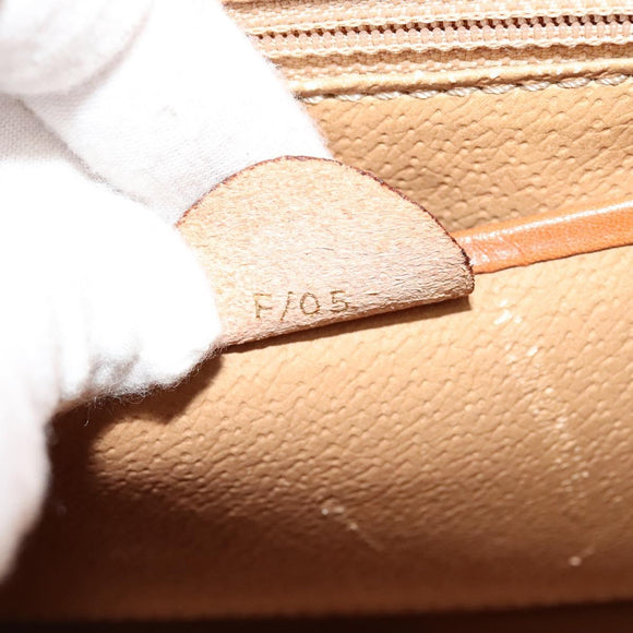 CELINE Macadam Canvas Hand Bag PVC Leather 2way Brown Gold Auth 121807