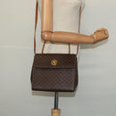CELINE Macadam Canvas Hand Bag PVC Leather 2way Brown Gold Auth 121807-24