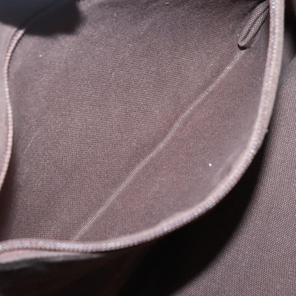 BURBERRY Nova Check Blue Label Tote Bag Wool Beige Silver Auth 121808