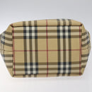 BURBERRY Nova Check Tote Bag PVC Beige Silver Auth 121809-5