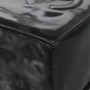 CHANEL Vanity Bag Patent Leather 2way Black Gold CC Auth 121811-15