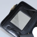 CHANEL Vanity Bag Patent Leather 2way Black Gold CC Auth 121811-19