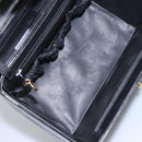 CHANEL Vanity Bag Patent Leather 2way Black Gold CC Auth 121811-21