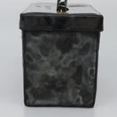 CHANEL Vanity Bag Patent Leather 2way Black Gold CC Auth 121811-6