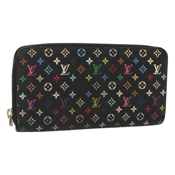 LOUIS VUITTON Monogram Multicolor Zippy Wallet Long Black M60243 LV Auth 121827