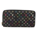LOUIS VUITTON Monogram Multicolor Zippy Wallet Long Black M60243 LV Auth 121827-13