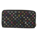 LOUIS VUITTON Monogram Multicolor Zippy Wallet Long Black M60243 LV Auth 121827-2