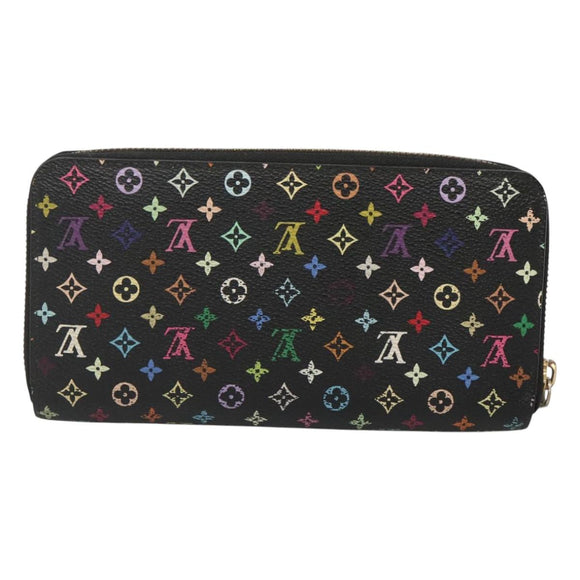 LOUIS VUITTON Monogram Multicolor Zippy Wallet Long Black M60243 LV Auth 121827