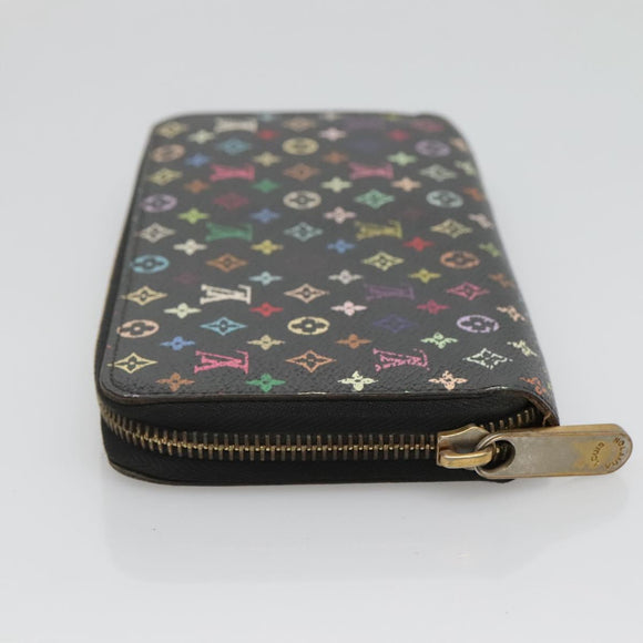 LOUIS VUITTON Monogram Multicolor Zippy Wallet Long Black M60243 LV Auth 121827