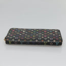 LOUIS VUITTON Monogram Multicolor Zippy Wallet Long Black M60243 LV Auth 121827-6