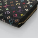 LOUIS VUITTON Monogram Multicolor Zippy Wallet Long Black M60243 LV Auth 121827-7