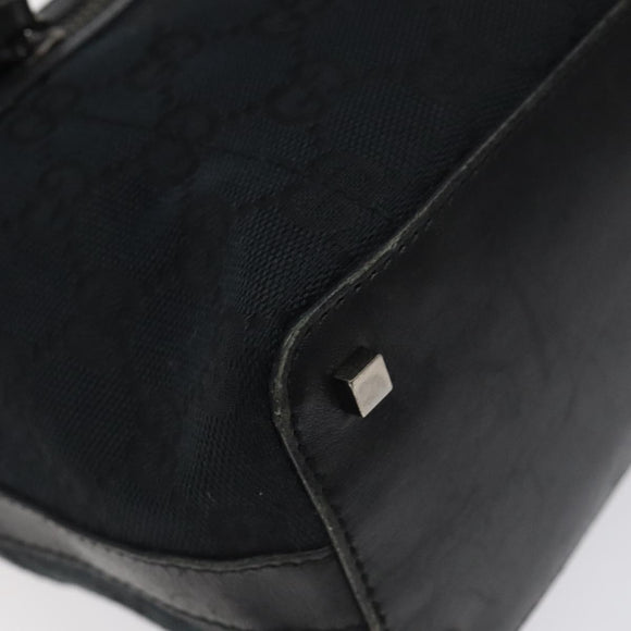 GUCCI GG Canvas Shoulder Bag Black Silver 0014302 Auth 121829