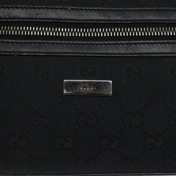 GUCCI GG Canvas Shoulder Bag Black Silver 0014302 Auth 121829