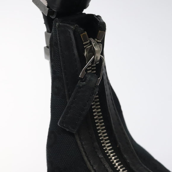 GUCCI GG Canvas Shoulder Bag Black Silver 0014302 Auth 121829