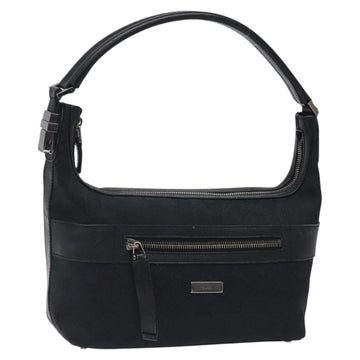GUCCI GG Canvas Shoulder Bag Black Silver 0014302 Auth 121829