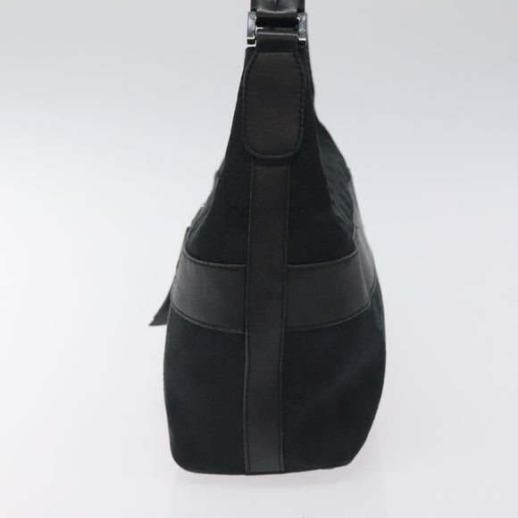 GUCCI GG Canvas Shoulder Bag Black Silver 0014302 Auth 121829