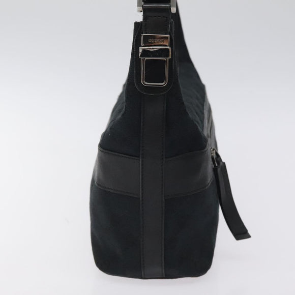 GUCCI GG Canvas Shoulder Bag Black Silver 0014302 Auth 121829