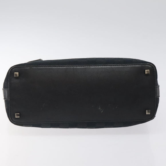 GUCCI GG Canvas Shoulder Bag Black Silver 0014302 Auth 121829